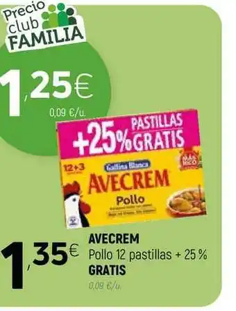 Coviran Avecrem Pollo 12 Pastillas + 25% Gratis oferta