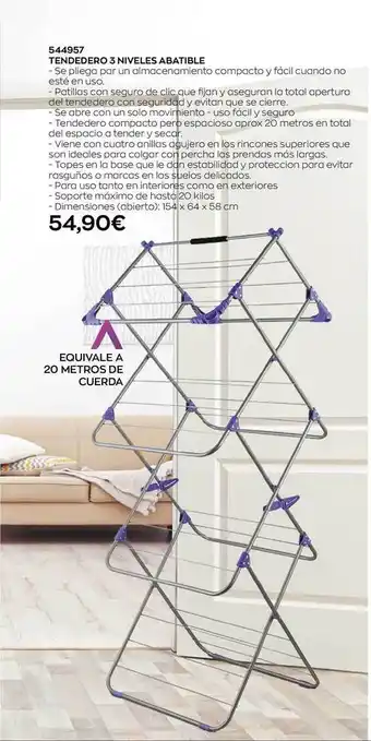 AVON 544957 Tendedero 3 Niveles Abatible 154 x 64 x 58cm oferta