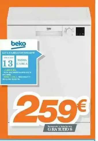 Pascual Martí Beko Lavavajillas DVN05320W oferta