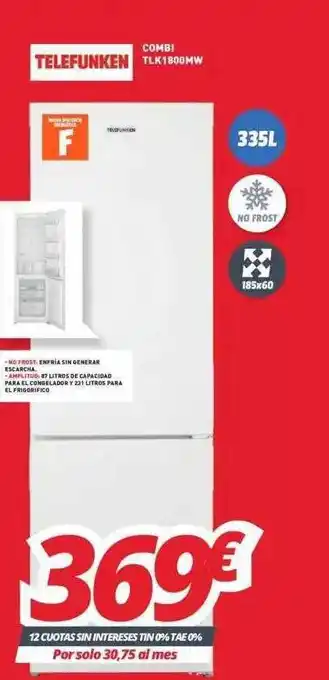 Telefunken Combi TLK1800MW 335L