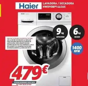 Mi electro Haier Lavadora ̸ Secadora HWD90BP146365 9 kg oferta