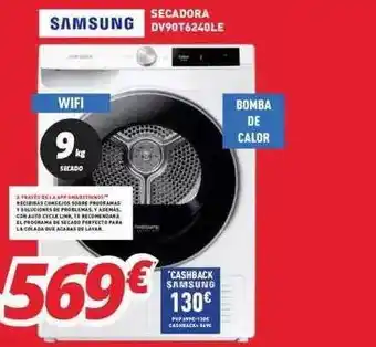 Mi electro Samsung Secadora DV90T6240LE 9kg oferta