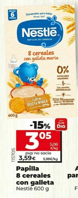 Dia Papilla de cereales nestlé oferta