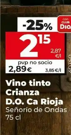 Font Vella Vino tinto crianza señorio de ondas oferta