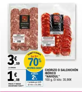 E.Leclerc CHORIZO O SALCHICHÓN IBÉRICO oferta