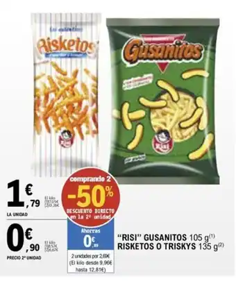 E.Leclerc "RISI" GUSANITOS 105 g RISKETOS O TRISKYS 135 g oferta
