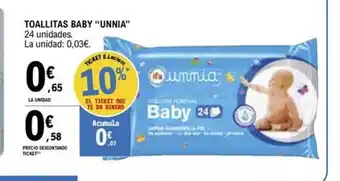 E.Leclerc TOALLITAS BABY "UNNIA" oferta