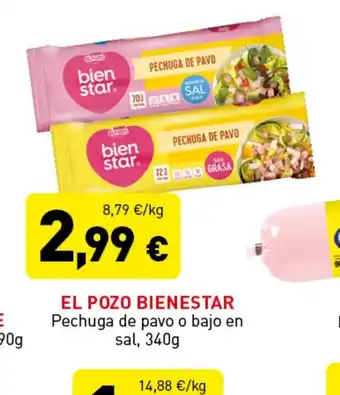 Hiperber EL POZO BIENESTAR Pechuga de pavo o bajo en sal, 340g oferta