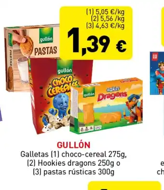 Hiperber GULLÓN Galletas choco-cereal 275g, oferta