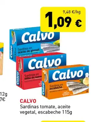 Hiperber CALVO Sardinas tomate, aceite vegetal, escabeche 115g oferta