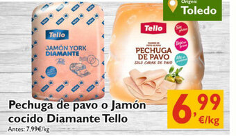 Supermercados La Despensa Pechuga de pavo o Jamón cocido diamante Tello oferta