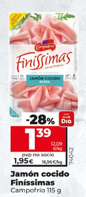 Dia Jamón cocido Finíssimas Campofrio 115g oferta
