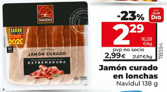 Dia Jamón curado en lonchas 138g oferta