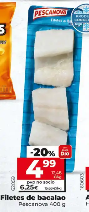 Dia Filetes de bacalao Pescanova 400g oferta