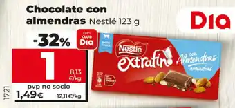 Dia Nestlé Chocolate con almendras 123 g oferta