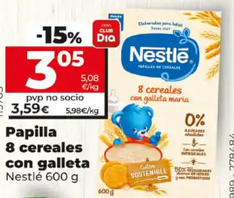 Dia Nestlé Papilla 8 cereales con galleta 600g oferta