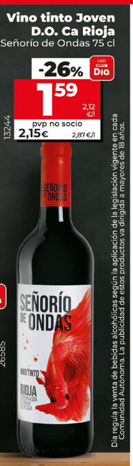 Dia Vino tinto Joven D.O. Ca Rioja oferta