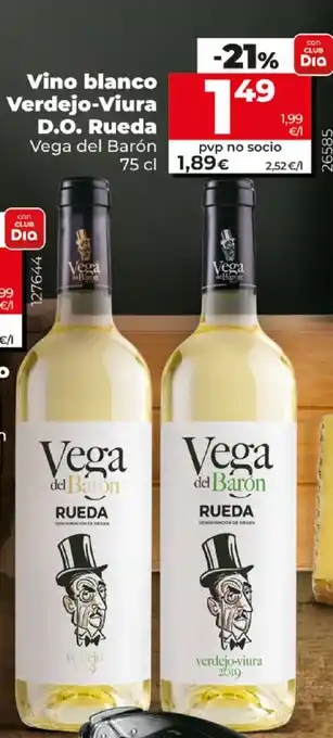 Dia Vino Blanco Verdejo - Viura D. O. Rueda 75 cl oferta