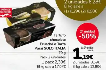 Carrefour Tartufo chocolate ecuador o tarta parai solo italia oferta