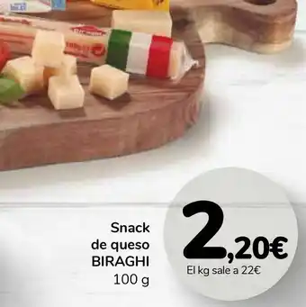 Carrefour Snack de queso biraghi oferta