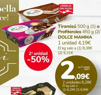 Carrefour Tiramisú o profiteroles dolce mamma oferta