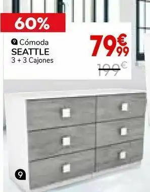 Conforama Cómoda seattle 3+3 cajones oferta