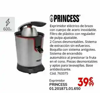 Conforama Exprimidor eléctrico de brazo con cuerpo de acero inoxidable oferta