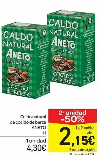 Caldo natural de cocido de berza aneto 1l