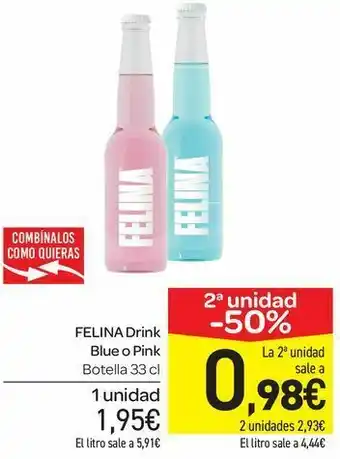 Covap Felina drink blue o pink botella 33 cl oferta