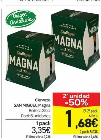 Covap Cerveza san miguel magna botella 25 cl, pack 6 uds oferta