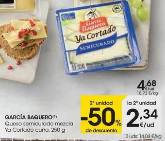 Eroski García baquero queso semicurado mezcla ya cortado cuña oferta