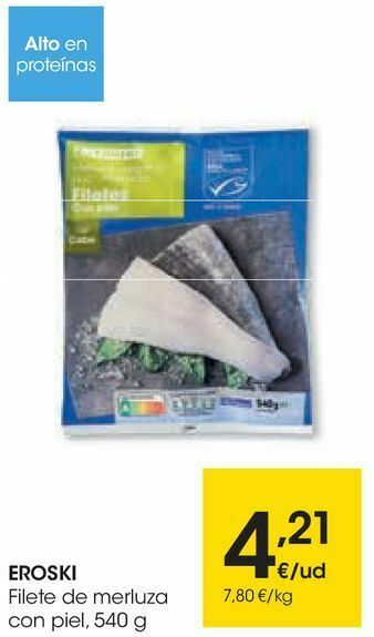 Eroski Eroski filete de merluza con piel oferta
