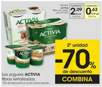 Eroski Activia bífidus 0% cereal oferta