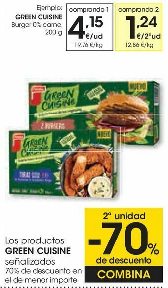 Eroski Green cuisine burger 0% carne oferta