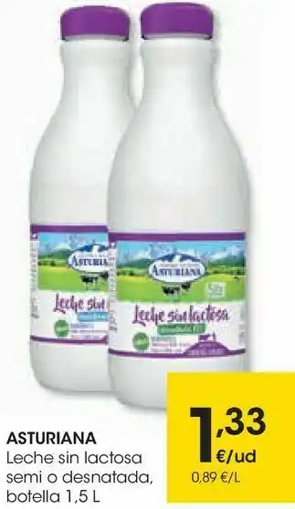Eroski Asturiana leche sin lactosa semi o desnatada oferta