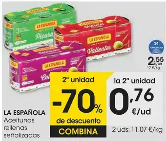 Eroski La española aceitunas rellenas señalizadas oferta