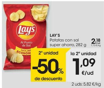 Eroski Lay's patatas con sal super ahorro oferta