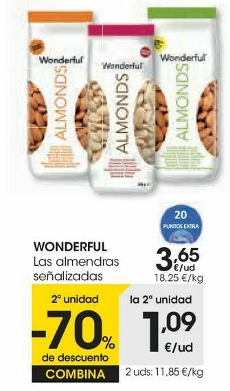 Eroski Wonderful las almendras señalizadas oferta