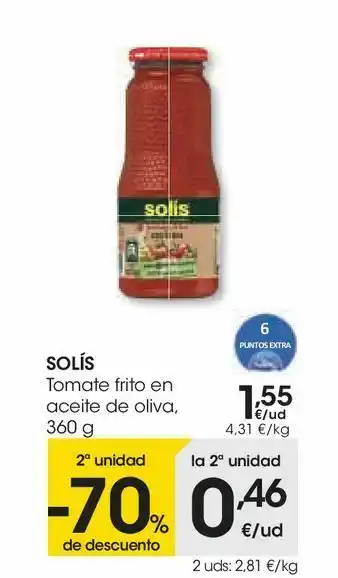 Eroski Solís tomate frito en aceite de oliva oferta