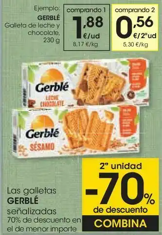 Eroski Las galletas gerblé señalizados oferta