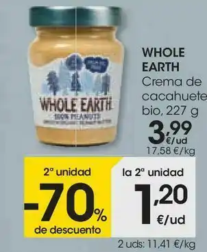 Eroski Whole earth crema de cacahuete oferta