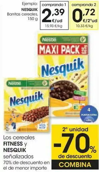 Eroski Los cereales fitness y nesquik señalizados oferta