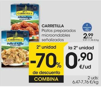 Eroski Carretilla platos preparados microondables señalizados oferta