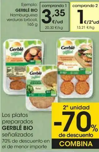 Eroski Los platos preparados gerblé bio señalizados oferta