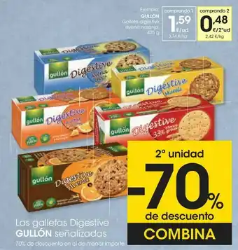 Eroski Gullón galleta digestive avena naranja oferta