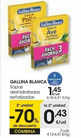 Eroski Gallina blanca sopas deshidratadas señalizadas oferta