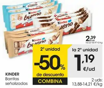 Eroski Kinder barritas señalizadas oferta