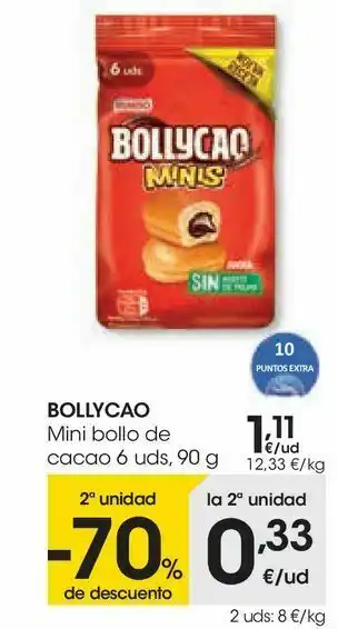 Eroski Bollycao mini bollo de cacao oferta