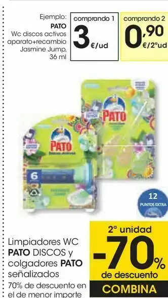 Eroski Limpiadores wc pato discos y colgadores pato señalizados oferta