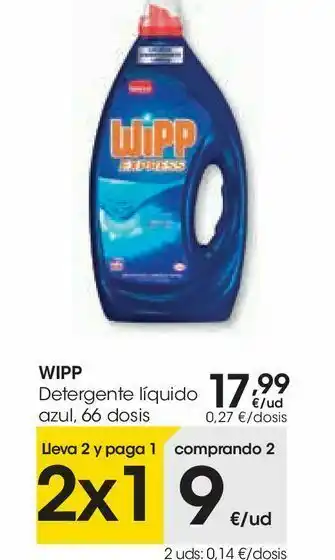 Eroski Wipp detergente líquido oferta